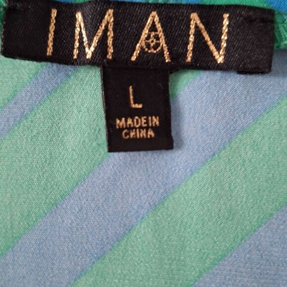 IMAN L striped skirt, belted assymetrical - Picture 8 of 13